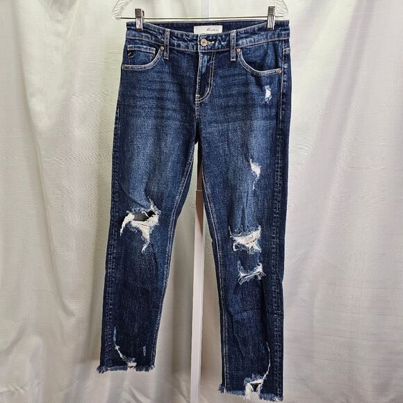 KanCan Russell Distressed Mid Rise Boyfriend Jeans Size 5/26 - Picture 4 of 9